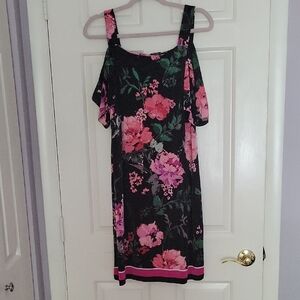 INC International Concepts Pink and Green Floral Dress